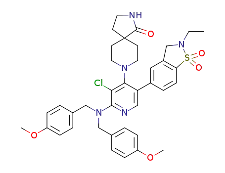 8-[2-[bis-(4-methoxybenzyl)amino]-3-chloro-5-(2-ethyl-1,1-dioxo-2,3-dihydro-1H-benzo[d]isothiazol-5-yl)pyridin-4-yl]-2,8-diazaspiro[4.5]decan-1-one