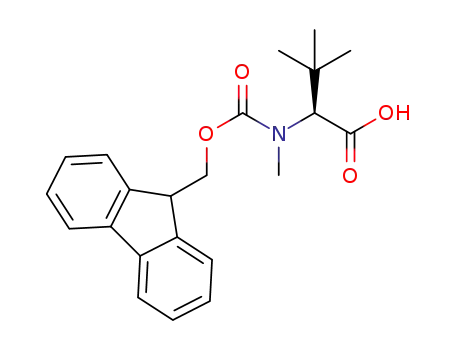 Molecular Structure of 1172579-62-2 ((S)-2-((((9H-fluoren-9-yl)methoxy)carbonyl)(methyl)amino)-3,3-dimethylbutanoic acid)