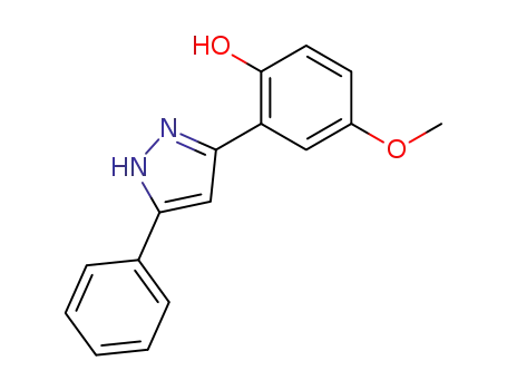 Molecular Structure of 138580-54-8 (Phenol, 4-methoxy-2-(5-phenyl-1H-pyrazol-3-yl)-)