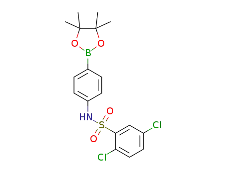 Molecular Structure of 1426214-54-1 (2,5-dichloro-N-[4-(4,4,5,5-tetramethyl-[1,3,2]dioxaborolan-2-yl)-phenyl]-benzenesulfonamide)