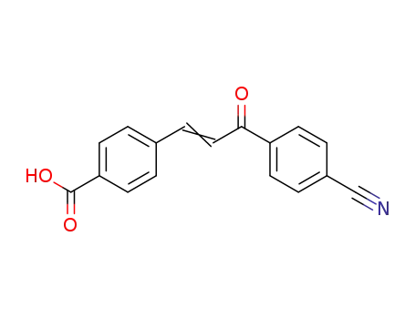 Molecular Structure of 106315-48-4 (Benzoic acid, 4-[3-(4-cyanophenyl)-3-oxo-1-propenyl]-)