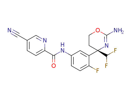 (S)-N-(3-(2-amino-4-(difluoromethyl)-5,6-dihydro-4H-1,3-oxazin-4-yl)-4-fluorophenyl)-5-cyanopicolinamide