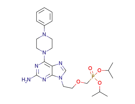 Molecular Structure of 1417787-27-9 (diisopropyl{2-[2-amino-6-(4-phenylpiperazine-1-yl)-9H-purine-9-yl]ethoxy}methylphosphonate)