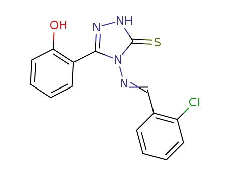 Molecular Structure of 1428325-17-0 (4-(2-chlorobenzylideneamino)-3-(2-hydroxyphenyl)-1,2,4-triazole-5-thione)