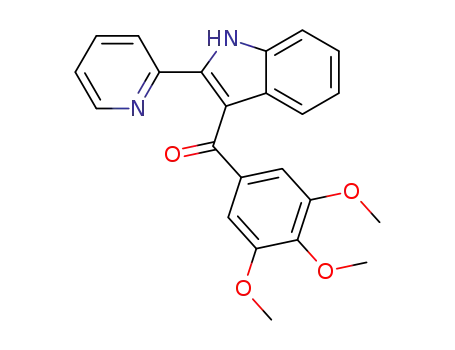 Molecular Structure of 1416576-48-1 ((2-(pyridin-2-yl)-1H-indol-3-yl)(3,4,5-trimethoxyphenyl)methanone)