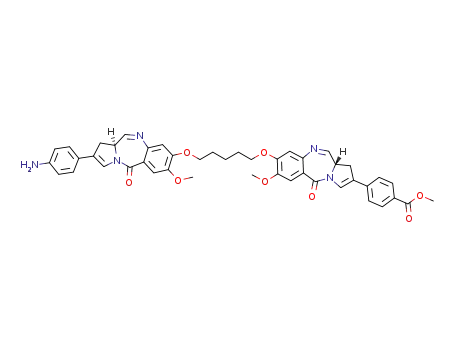 (S)-2-(4-aminophenyl)-7-methoxy-8-(5-((S)-7-methoxy-2-(4-methoxycarbonylphenyl)-5-oxo-5,11a-dihydro-1H-pyrrolo[2,1-c][1,4]benzodiazepin-8-yloxy)pentyloxy)-1H-pyrrolo[2,1-c][1,4]benzodiazepine-5(11aH)-one