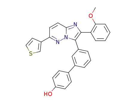 3-(4'-hydroxybiphenyl-3-yl)-2-(2-methoxyphenyl)-6-(thien-3-yl)imidazo[1,2-b]pyridazine
