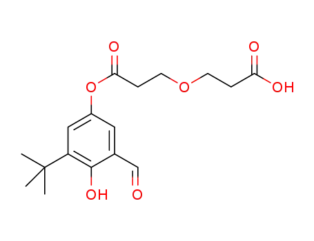 Molecular Structure of 1612884-37-3 (3-[2-(3-tert-butyl-5-formyl-4-hydroxyphenoxycarbonyl)ethoxy]propionic acid)