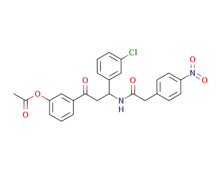 N-(1-(3-chlorophenyl)-3-(3-acetoxyphenyl)-3-oxopropyl)-2-(4-nitrophenyl)acetamide