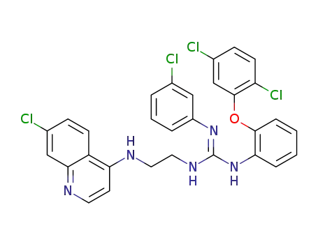 (E)-2-(3-chlorophenyl)-1-(4-(7-chloroquinolin-4-ylamino)ethyl)-3-(2-(2,5-dichlorophenoxy)phenyl)guanidine