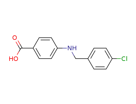Molecular Structure of 63759-94-4 (4-((4-CHLOROBENZYL)AMINO)BENZOIC ACID)