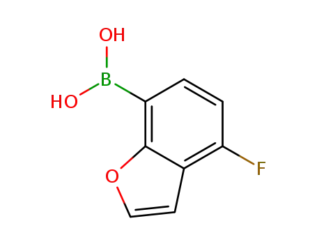 Molecular Structure of 1204580-77-7 (4-fluorobenzofuran-7-yl-7-boronic acid)