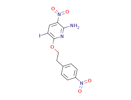 Molecular Structure of 927186-53-6 (2-Pyridinamine, 5-iodo-3-nitro-6-[2-(4-nitrophenyl)ethoxy]-)