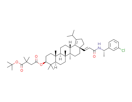 1-tert-butyl 4-((3aR,5aR,5bR,7aR,9S,11aR,11bR,13aS)-3a-((E)-3-(((S)-1-(3-chlorophenyl)ethyl)amino)-3-oxoprop-1-en-1-yl)-1-isopropyl-5a,5b,8,8,11a-pentamethyl-3,3a,4,5,5a,5b,6,7,7a,8,9,10,11,11a,11b,12,13,13a-octadecahydro-2H-cyclopenta[a]chrysen-9-yl) 2,2-dimethylsuccinate