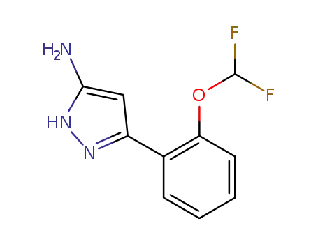 Molecular Structure of 1040724-27-3 (5-(2-difluoromethoxyphenyl)-2H-pyrazol-3-ylamine)