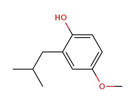 Molecular Structure of 31572-72-2 (4-methoxy-2-(2-methylpropyl)phenol)