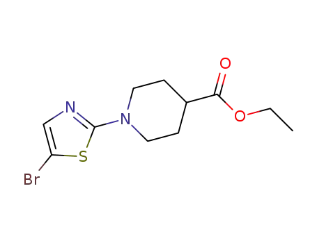 Molecular Structure of 1312572-84-1 (ethyl 1-(5-bromo-1,3-thiazol-2-yl)piperidine-4-carboxylate)