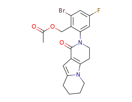2-bromo-4-fluoro-6-(1-oxo-3,4,6,7,8,9-hexahydropyrido[3,4-b]-indolizin-2(1H)-yl)benzyl acetate