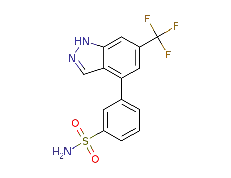 Molecular Structure of 1454297-58-5 (3-(6-(trifluoromethyl)-1H-indazol-4-yl)benzenesulfonamide)
