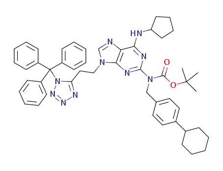 tert-butyl (4-cyclohexylbenzyl){6-(cyclopentylamino)-9-[2-(1-trityl-1H-tetrazol-5-yl)ethyl]-9H-purin-2-yl}carbamate
