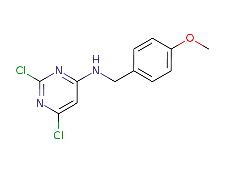 Molecular Structure of 90042-90-3 (4-Pyrimidinamine, 2,6-dichloro-N-[(4-methoxyphenyl)methyl]-)