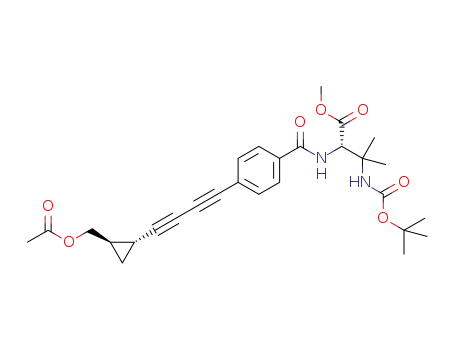 (S)-methyl 2-(4-(((1 R,2R)-2-(acetoxymethyl)cyclopropyl)buta-1,3-diynyl)benzamido)-3-(tert-butoxycarbonylamino)-3-methylbutanoate