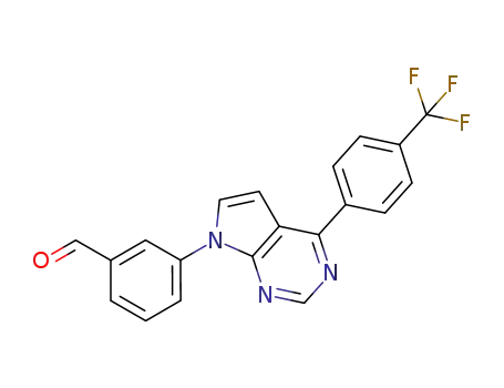 3-(4-(4-(trifluoromethyl)phenyl)-7H-pyrrolo[2,3-d]pyrimidin-7-yl)benzaldehyde