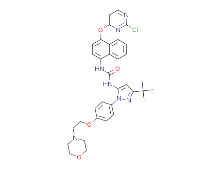 1-(3-tert-Butyl-1-(4-(2-morpholinoethoxy)phenyl)-1H-pyrazol-5-yl)-3-(4-(2-chloropyrimidin-4-yloxy)naphthalen-1-yl) urea