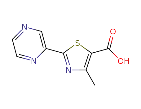 Molecular Structure of 216959-92-1 (4-METHYL-2-(2-PYRAZINYL)-1,3-THIAZOLE-5-CARBOXYLIC ACID)