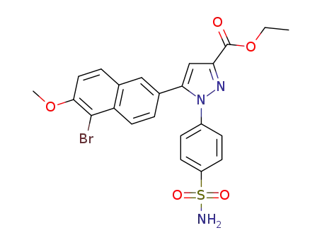 1-(4-aminosulfonylphenyl)-3-ethoxycarbonyl-5-(5-bromo-6-methoxy-2-naphthyl)-1H-pyrazole