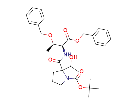 tert-butyl 2-(((2S,3R)-1,3-bis(benzyloxy)-1-oxobutan-2-yl)carbamoyl)-2-(1-hydroxyethyl)pyrrolidine-1-carboxylate