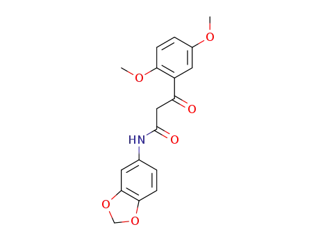 Molecular Structure of 1450736-79-4 (N-(benzo[d][1,3]dioxol-5-yl)-3-(2,5-dimethoxyphenyl)-3-oxopropanamide)