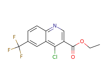 Molecular Structure of 193827-69-9 (ETHYL 4-CHLORO-6-(TRIFLUOROMETHYL)-3-QUINOLINECARBOXYLATE)
