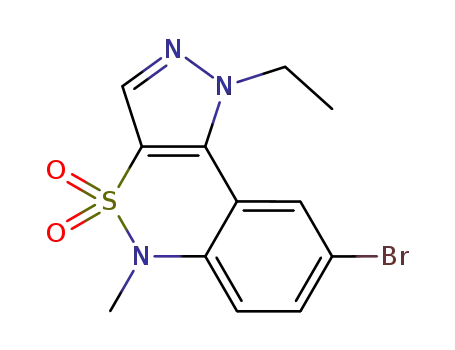 Molecular Structure of 1427565-01-2 (8-bromo-1-ethyl-5-methyl-1,5-dihydropyrazolo[4,3-c][2,1]benzothiazine 4,4-dioxide)