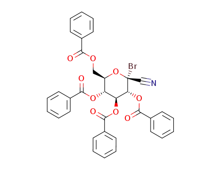 Molecular Structure of 262849-67-2 (2,3,4,6-TETRA-O-BENZOYL-1-BROMO-1-DEOXY-BETA-D-GLUCOPYRANOSYL CYANIDE)