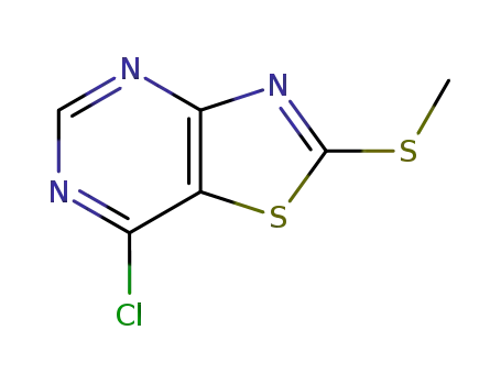Molecular Structure of 119011-56-2 (7-Chloro-2-(Methylsulfanyl)-[1,3]thiazolo[4,5-d]pyriMidine)