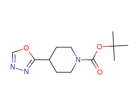 Molecular Structure of 1419075-88-9 (4-(1,3,4-Oxadiazol-2-yl)-1-piperidinecarboxylic acid 1,1-dimethylethyl ester)