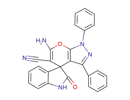6'-Amino-2-oxo-1',3'-diphenyl-spiro<2,3-dihydro-indol-3,4'-pyrano<2,3-c>pyrazol>-5'-carbonitril