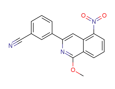 Molecular Structure of 1613435-45-2 (3-(3-cyanophenyl)-1-methoxy-5-nitroisoquinoline)