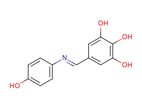 Molecular Structure of 1448846-11-4 ((E)-5{(4-hydroxyphenylimino)methyl}benzene-1,2,3-triol)