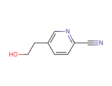 Molecular Structure of 214614-70-7 (2-Pyridinecarbonitrile,5-(2-hydroxyethyl)-(9CI))