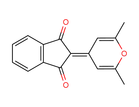 Molecular Structure of 71107-31-8 (2-(2,6-dimethyl-4H-pyran-4-ylidene)-1H-indene-1,3(2H)-dione)