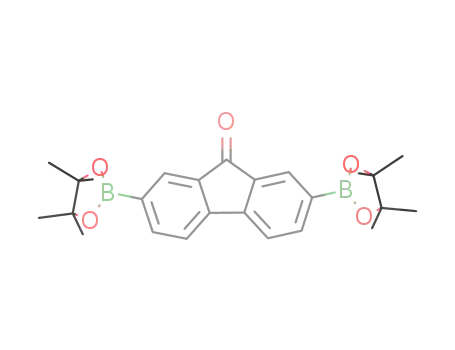 Molecular Structure of 1116122-63-4 (2,7-bis(4,4,5,5-tetramethyl-1,3,2-dioxaborolan-2-yl)-9H-fluoren-9-one)
