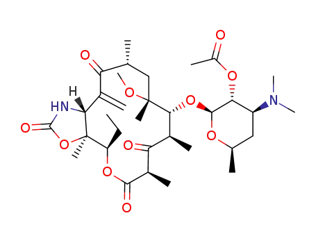 2'O-acetyl-11N,12O-cyclocarbamate-11-deshydroxy-10-desmethyl-O<SUP>6</SUP>-methyl-10-methylene-3-oxodescladinosylerythromycin A