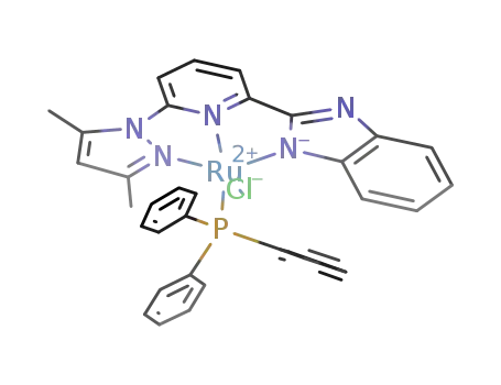 Molecular Structure of 1035383-08-4 ([(2-(benzoimidazol-2-yl)-6-(3,5-dimethylpyrazol-1-yl)pyridine(-1H))RuCl(PPh<sub>3</sub>)])