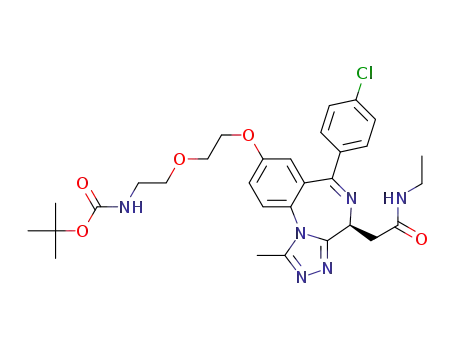 tert-butyl (2-(2-(((4S)-6-(4-chlorophenyl)-4-(2-(ethylamino)-2-oxoethyl)-1-methyl-4H-benzo[f][1,2,4]triazolo[4,3-a][1,4]diazepin-8-yl)oxy)ethoxy)ethyl)carbamate