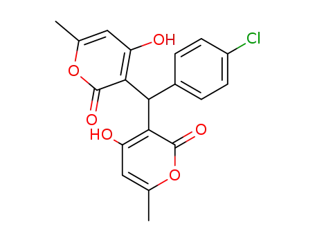 Molecular Structure of 82420-00-6 (2H-Pyran-2-one,
3,3'-[(4-chlorophenyl)methylene]bis[4-hydroxy-6-methyl-)