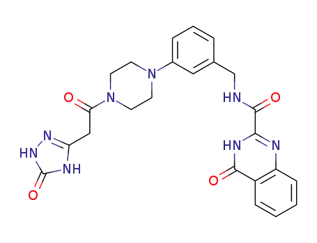 4-oxo-N-[(3-{4-[(5-oxo-4,5-dihydro-1H-1,2,4-triazol-3-yl)acetyl]piperazin-1-yl}phenyl)methyl]-3,4-dihydroquinazoline-2-carboxamide