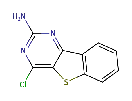 Molecular Structure of 1002352-32-0 (4-chloro-benzo[4,5]thieno[3,2-d]pyrimidin-2-ylamine)