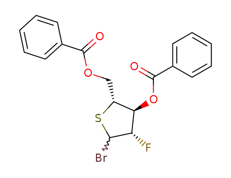 Molecular Structure of 197647-17-9 (((2R,3S,4S)-3-(benzoyloxy)-5-bromo-4-fluorothiolan-2-yl)methyl benzoate)